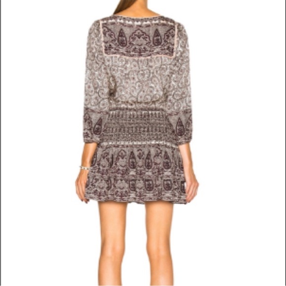 Veronica Beard Makai Print Boho Smocked Mini Dress Size 6 - Picture 3 of 15